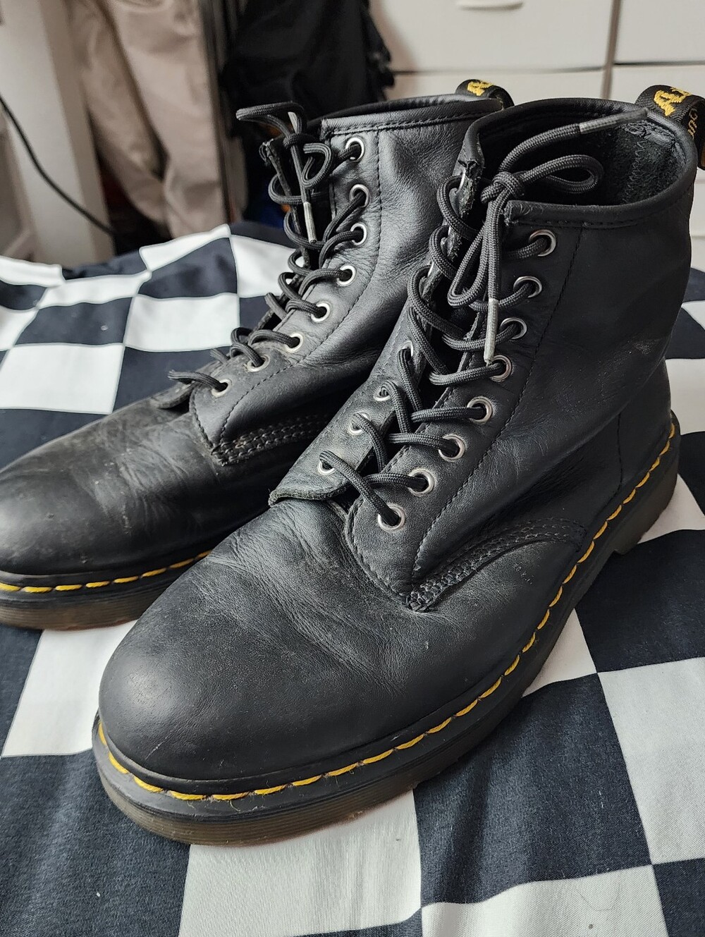 Black Leather Dr. Martens 1460 Ankle Boots